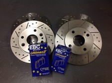 Mazda MX5 Mk2 1.8 Sport Grooved Brake Discs & EBC UltiMAX Pads, Fnt + Rear