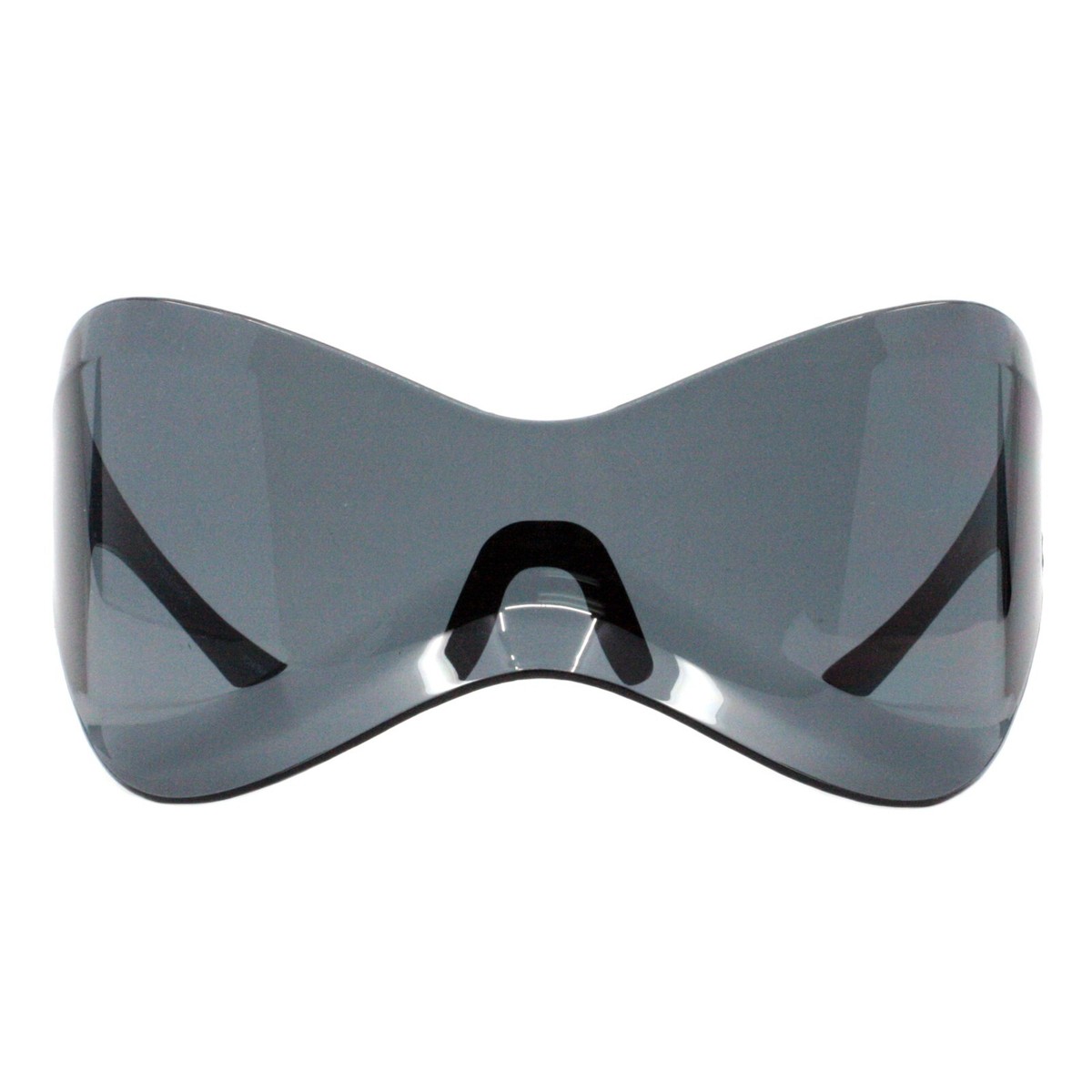 L Rimless Oversized Shield Sunglasses Butterfly Wrap Futuristic Mask