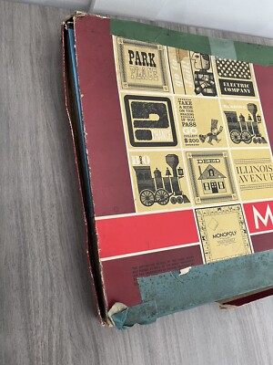 Vintage 1964 Monopoly Board Game Parker Brothers W/ Original Box