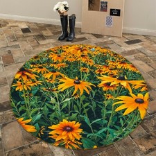 3D Sunflower Leaf NAO6055 Game Rug Mat Elegant Photo Carpet Mat Fay