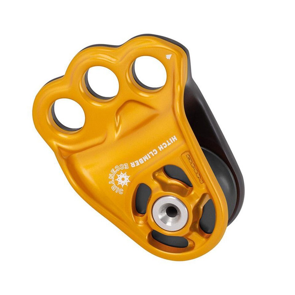 Polea de triple accesorio excéntrica de escalador de enganche DMM dorada