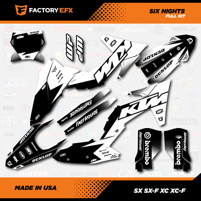 Black White 6N Racing Graphics Kit fits KTM 23-24 SX SXF XC XCF 125 150 250 450
