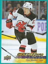 2017/18 Upper Deck Canvas card # C211 of Nico Hischier - New Jersey Devils