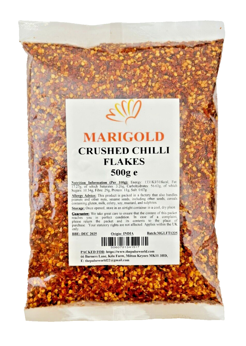 Marigold Crushed Chilli Flakes  500g | Red Chilli Flakes Indian Premium Quality