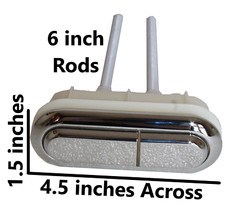 Chrome Oval Dual Flush Button 4.5-inch X 1.5-inch 6-inch rods
