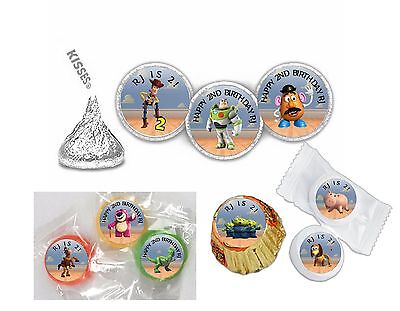 Details about   108 Favor Hershey Kiss Labels Stickers Showers Birthday Toy Story