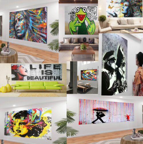 A0 SIZE CANVAS Print black white pop street Art painting girl licensed face - Picture 5 of 5