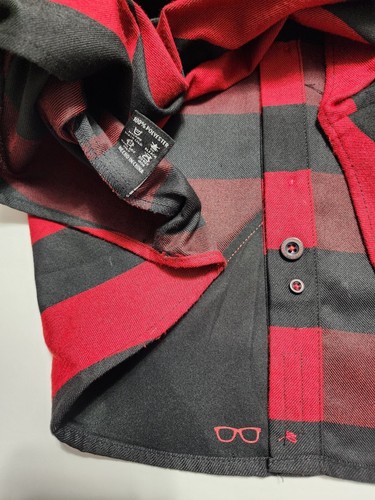 DIXXON Mens XL Flannel The Cobain Nirvana Red Black Button Front Shirt - Picture 24 of 24