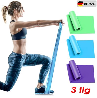 Fitnessband 3er-Set Gymnastikband Lang Fitnessbänder Widerstandsbänder