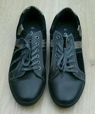 NEW: TU BLACK LEATHER CASUAL SHOES SIZE 10