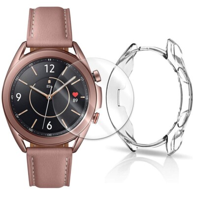 Premium Screen Protector Hard PC Frame Protective f Samsung Galaxy Watch 3 45mm