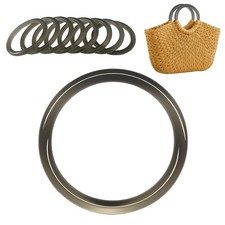 8 Pcs Purse Handles Round 4.5" Handle Replacement for Crochet Bags Grey