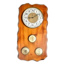 Wall Weather Station With Clock, Hydrometer, Barometer, & Thermometer-France