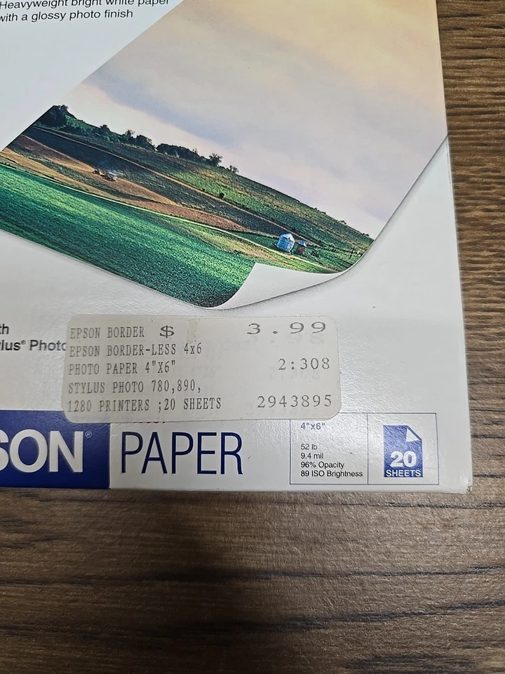 Epson Borderless Glossy 4" x 6" Photo Paper 52lb 9.4mil 20 Sheets Sealed - Image 3 of 4