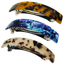 Large French Barrettes for Women Fine Thick Hair, Classic Tortoise Shell Hair Cl