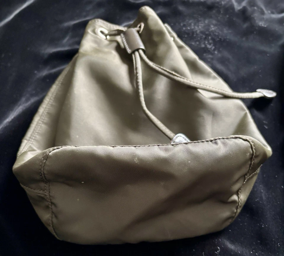 Prada Olive Green Drawstring Pouch - Image 3 of 4
