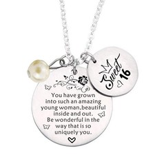 liduola Sweet 16 Gifts for Her 16th Birthday Necklace silver