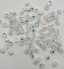 24pc Swarovski Crystal Clear AB 4mm Rounded Bicone 5309/1 Beads; Rare 