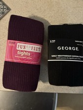 Bundle of 2 girls cotton tights size 7-10