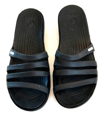 Women's Black Croc Sandals Size 8 M