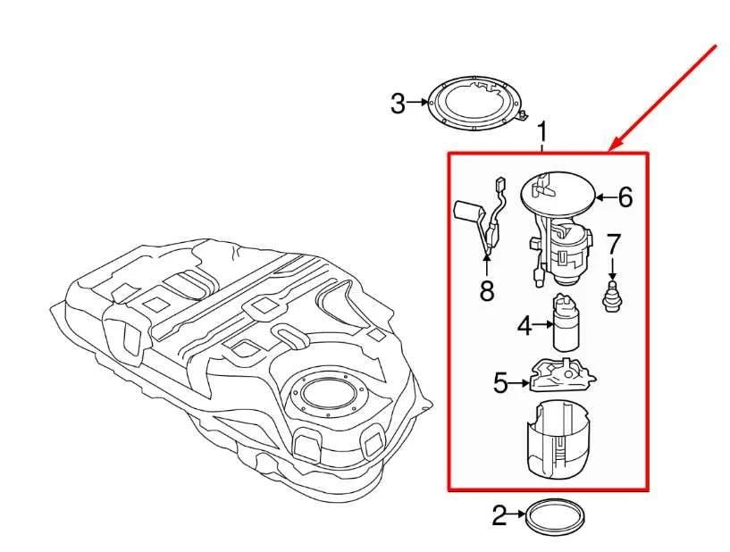 Топливный насос в сборе 2014-2018 Mazda 3 2,5 л PEAR-13-35X от оригинального производителя - Изображение 2 из 4