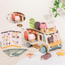 Ice Cream Cart Toys Pretend Play Food Truck for Birthday Gifts Children