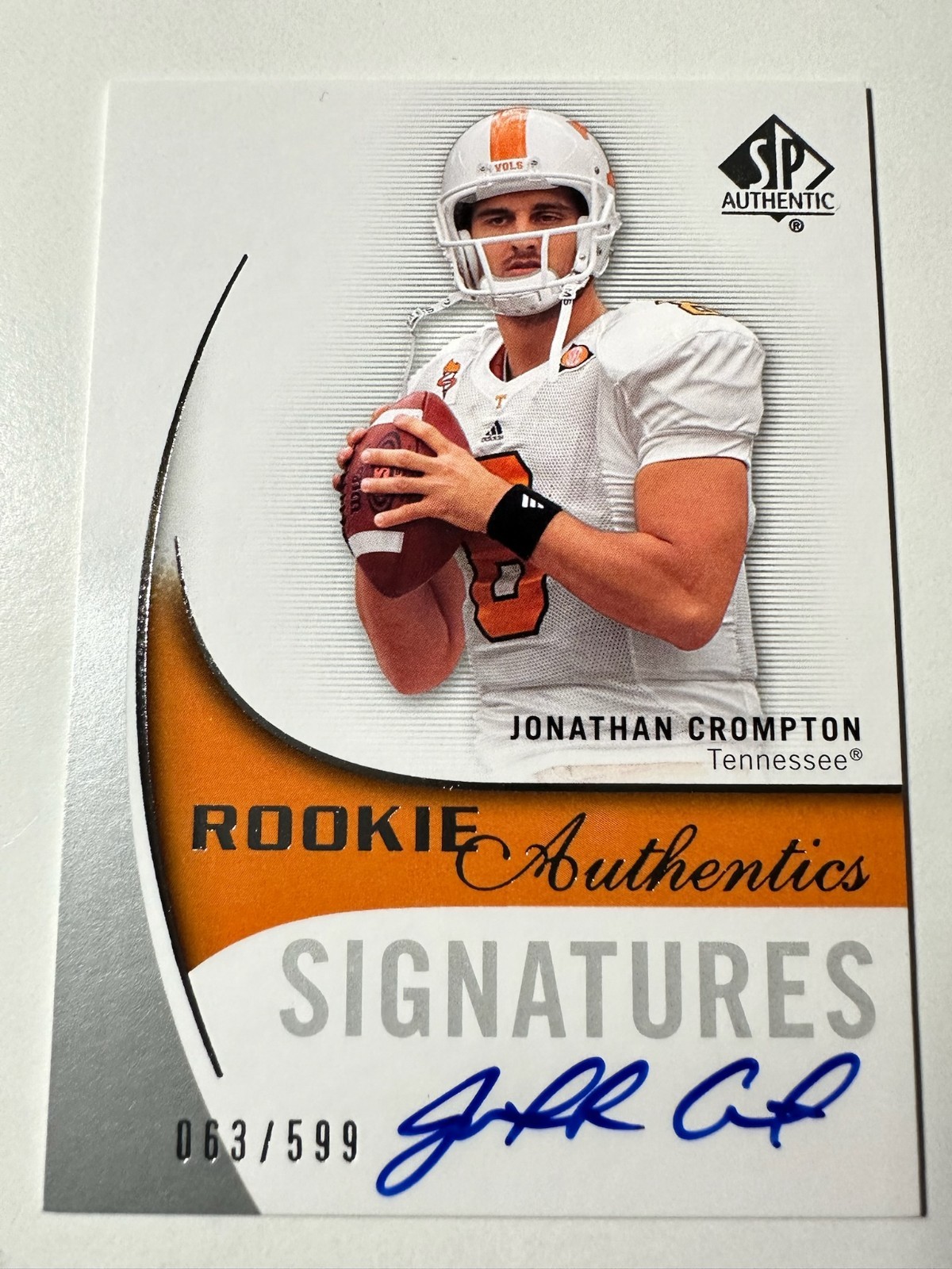 Jonathan Crompton SP Authentic #155 Autograph