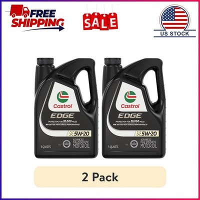 (2 pack) Castrol EDGE 5W-20 Advanced Full Synthetic Motor Oil, 5 Quarts