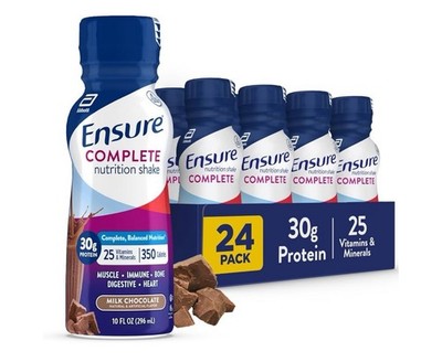 Ensure COMPLETE Chocolate Nutrition Shake, Meal Replacement, 10 Fl Oz 24 bottles