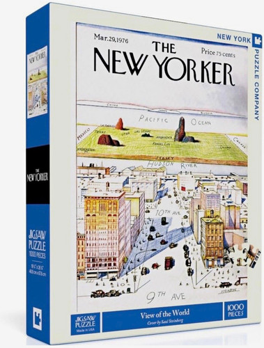 New York Puzzle Company The New Yorker View of the World 1000 Piece Saul Steinbe