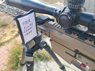 QD D.O.P.E Precision Rifle Data Card Holder Rail Mounted PRS Made In USA BLACK