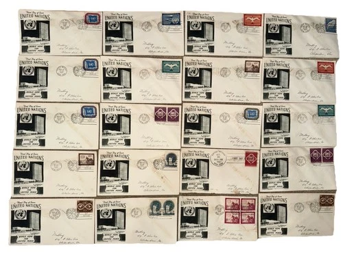 Vintage United Nations First Day Covers Lot UN HQ NYC 1951–1952 WWII Era ussr