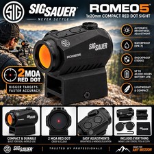 Black - Sig Sauer SOR52001 Romeo5 1x20mm Compact 2 Moa Red Dot Sight
