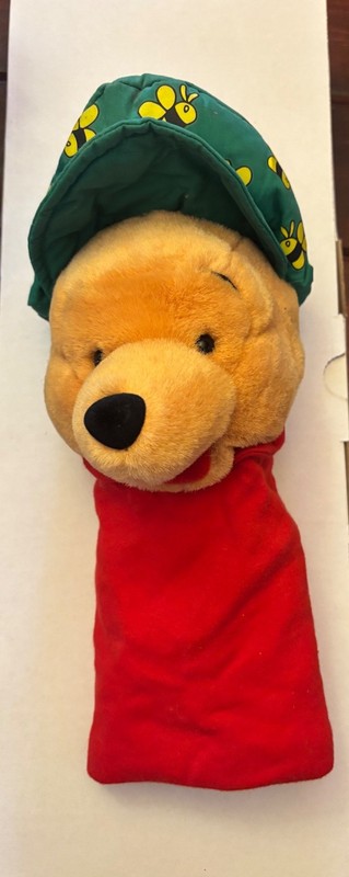 Disney Winnie The Pooh Golf Club Head Cover Topper Plush Bee Green Hat