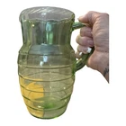 Optic Uranium Green Pitcher, Depression-era glassware produced  1929 - 1933.