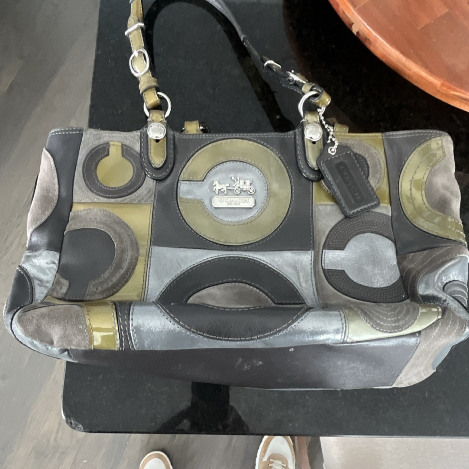 Coach Multicolor Patchwork Geometric Shoulder Bag… - image 1