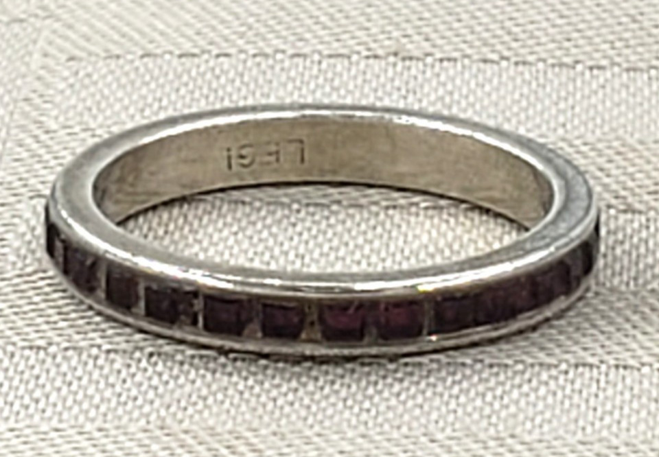 Vintage Sterling Silver 925 Ring Stackable Purple… - image 1