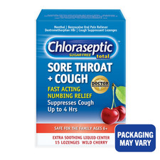 Sugar-Free Wild Cherry Cough Sore Throat Lozenges, 15 Count
