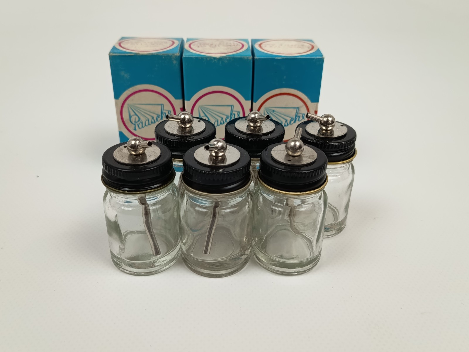 Godet aérographe Paasche 15ml étanche en verre pour flux de peinture stable