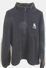 PORT AUTHORITY Mens Fleece Pullover Sz L Long Sleeve Black Polyester 1/3 Zip EUC