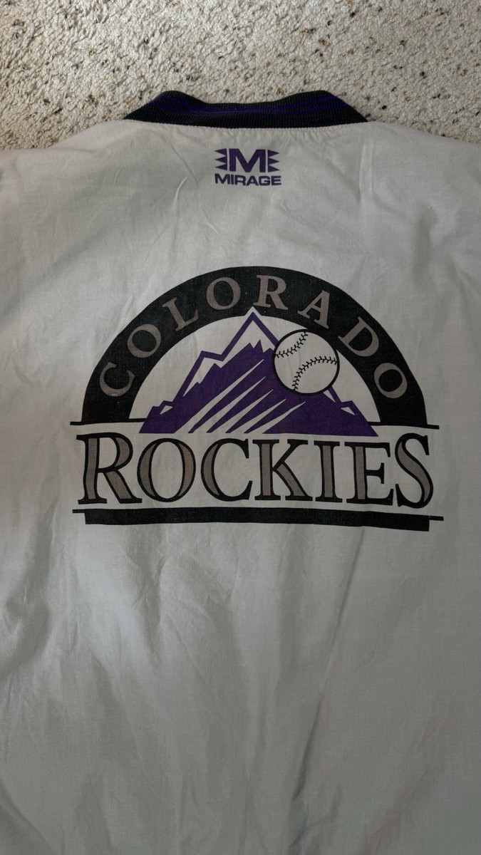 Vtg Colorado Rockies MLB Mirage Reversible Full Zip Jacket Mens