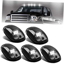 5pcs Smoked LED Cab Marker Lights White 9 LED Roof Top Clearance Lights
