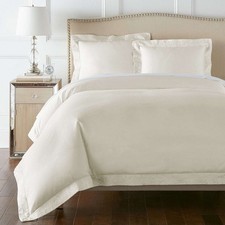Ariane Duvet Cover Set in Queen Ivory 100 Certified Egyptian Cotton- Final Sale
