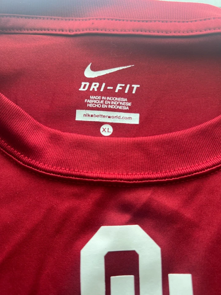 Oklahoma Sooners Football Nike Shirt Mens XL Dri-Fit Long Sleeve Red EUC College - Image 3 of 4