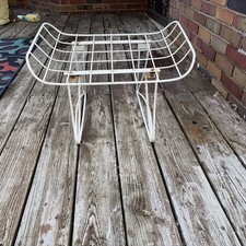 VINTAGE HOMECREST METAL OTTOMAN FOOTSTOOL PATIO FURNITURE With Cushion