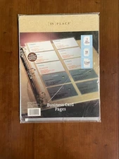 In Place 3 Hole Punched Plastic Business Card Pages, 10 Sheets/Pack, 4 Packs