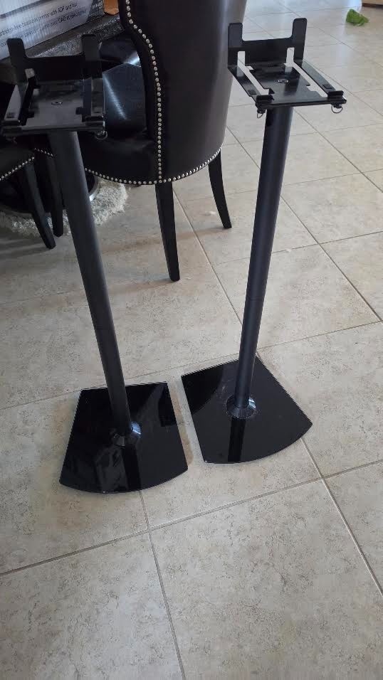 The Sanus WSS52 Speaker Stand is a 34-inch fixed-height floor stand for Sonos 5