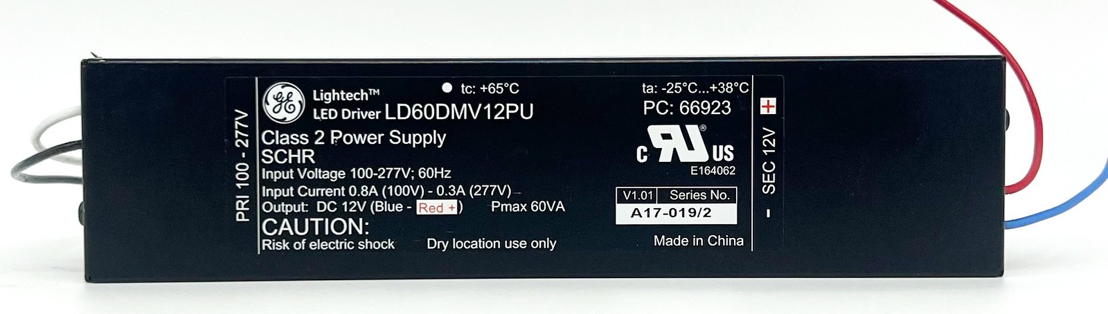 GE 66923 - 60 watt Output 120-277 volt Input Constant Voltage LED Driver