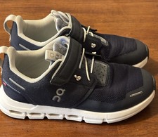 On Running Cloud Play Shoes Kids 1.5 Y Navy Blue Hook Loop Athletic Sneakers