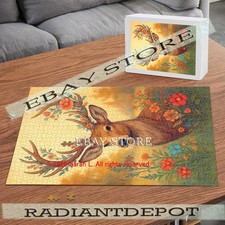 Wildlife deer floral 1000pc jigsaw puzzle 19.7X29.5 in